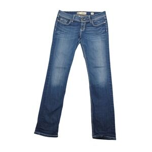 BKE Sabrina Skinny Jeans Women Size 28R Blue Denim Stretch Embellished Pockets